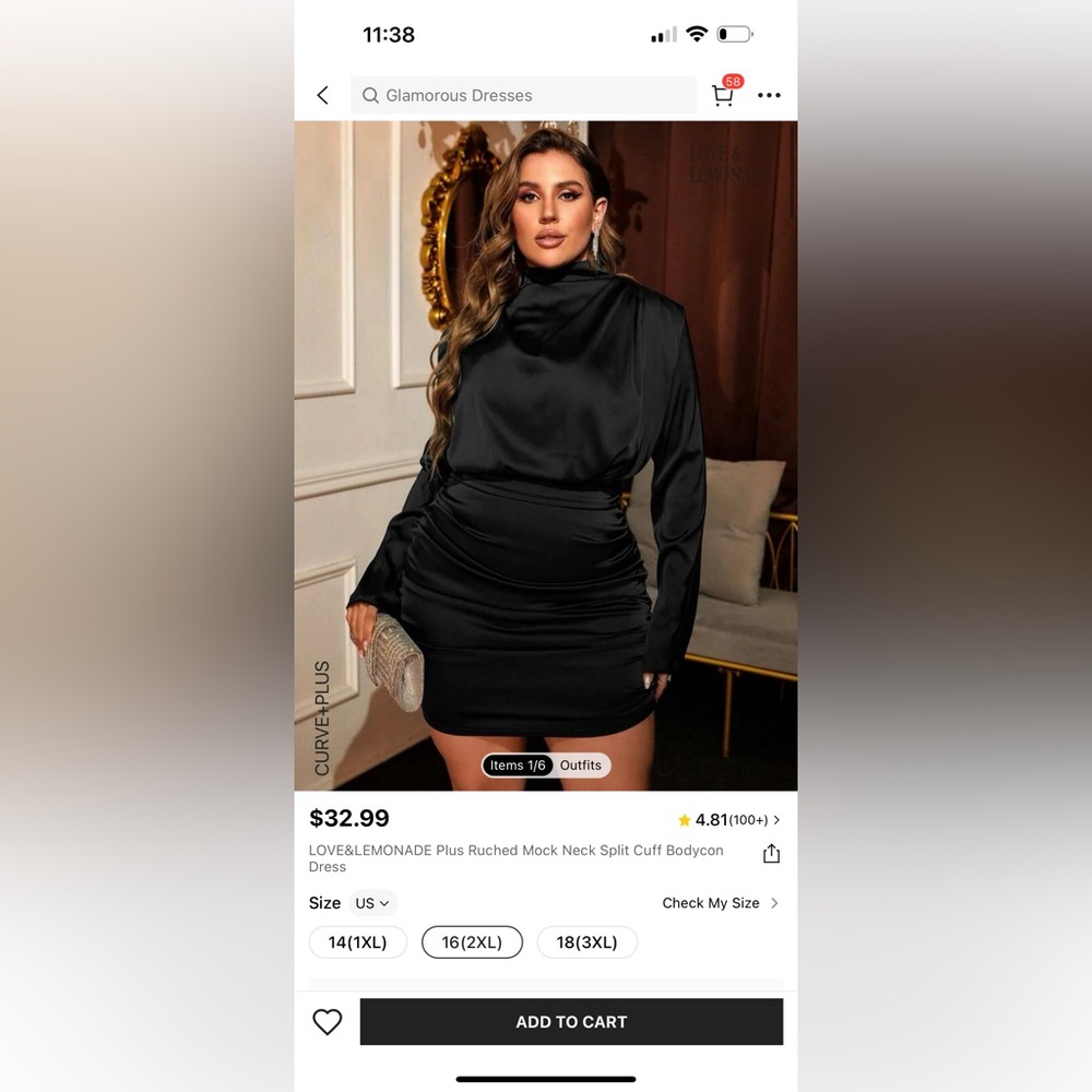SHEIN Ruched Mock Neck Bodycon Dress